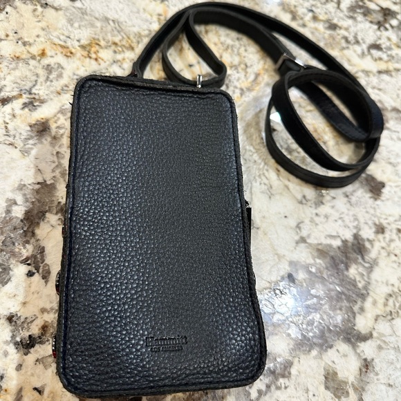 Black Leather Crossbody Bag - Picture 2 of 5